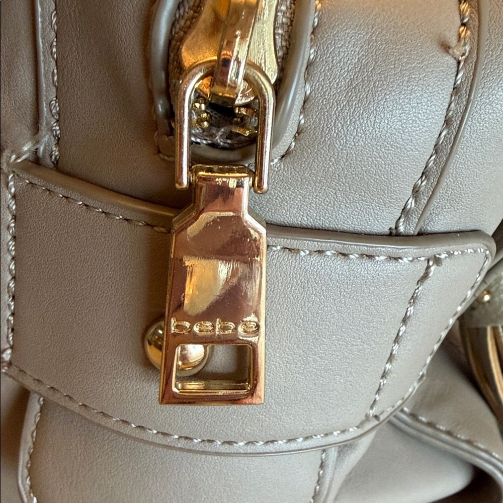 Bebe Taupe Satchel with Tassel Accent - Picture 3 of 7